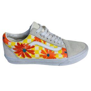 Vans Old Skool Checkerboard Sunflower Sneakers Womens 10 Suede Canvas Mens 8.5
